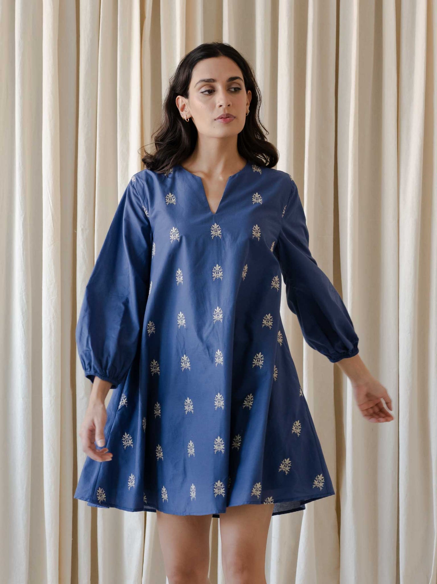 Plum Embroidered Short Dress